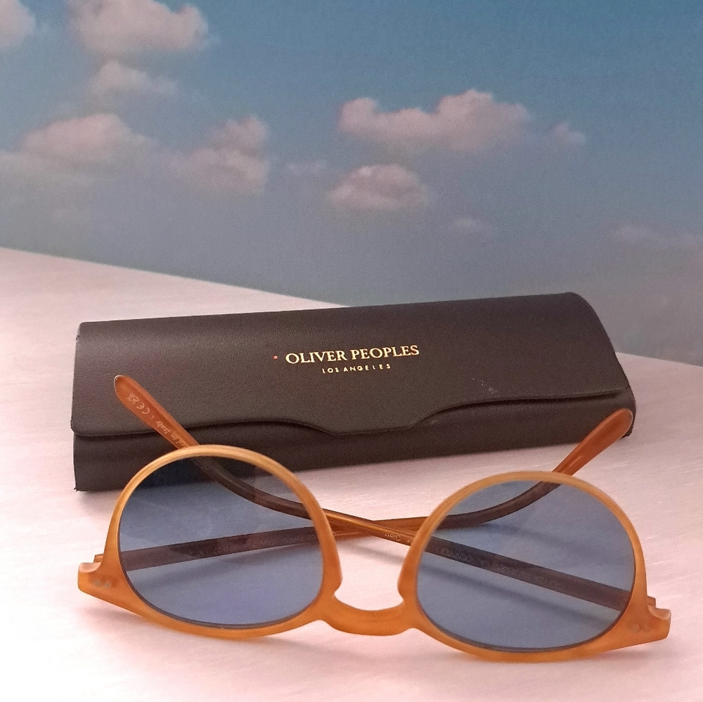 Oliver Peoples Riley Sun – Honey Amber Blue Glass Lenses - Picture 10 of 16